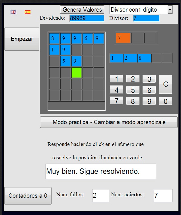 Practica la división