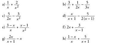 ejercicios fracciones algebraicas